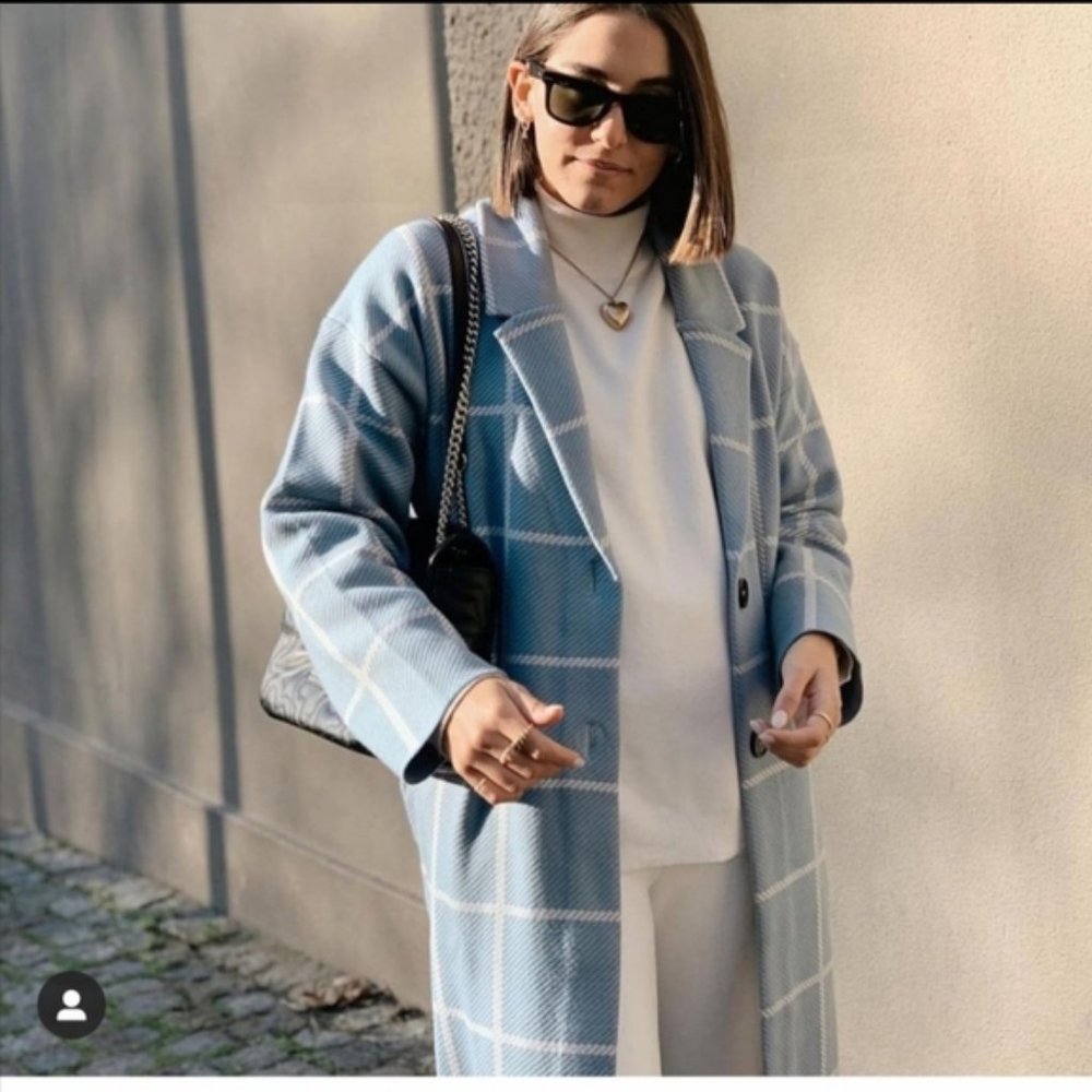 Zara Plaid Knit Coat - Picture 6 of 15
